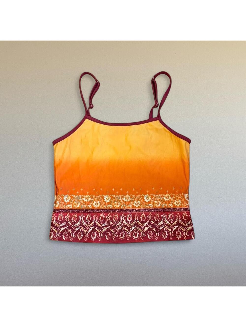 90s ombre boho print tank top Sz. M/L